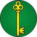 Image of heraldic badge of both the gold key office and chamberlain's office.